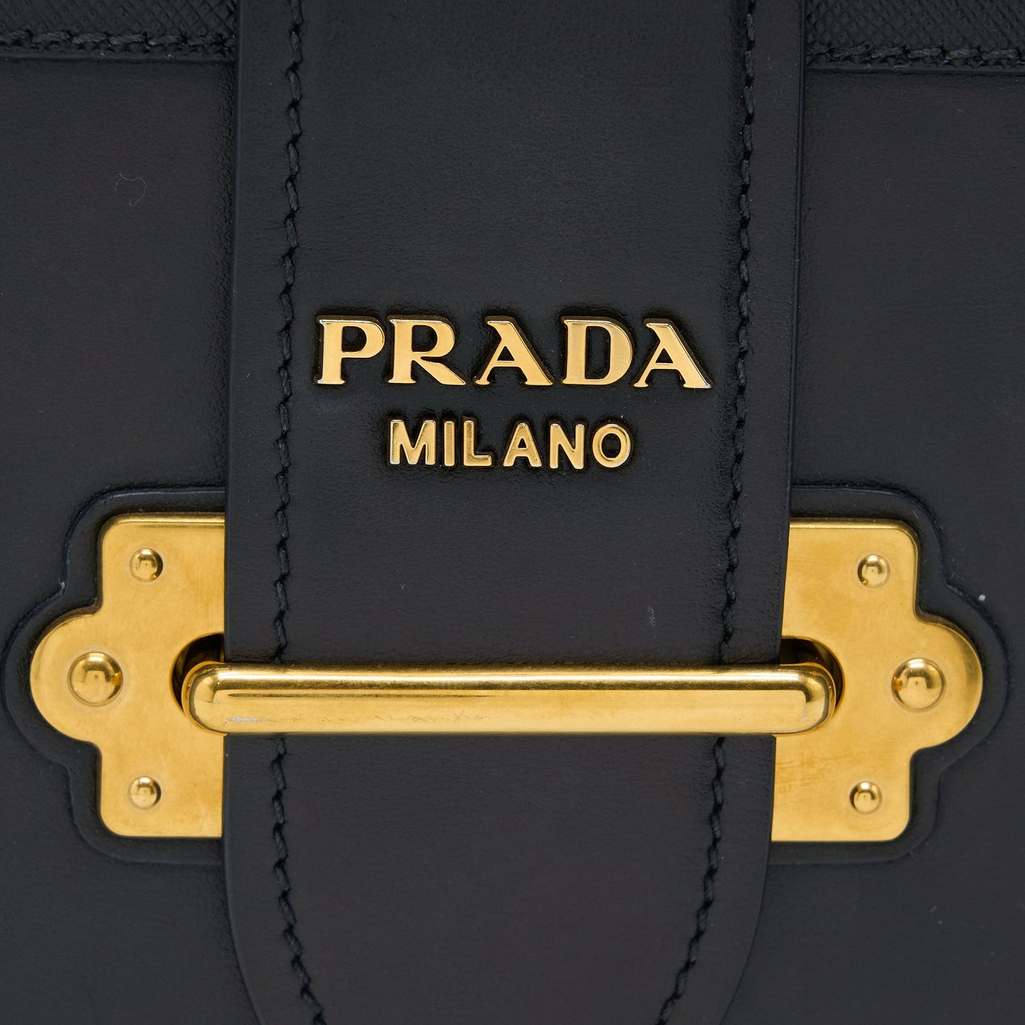 Prada Cahier Crossbody Bag Leather Black GHW