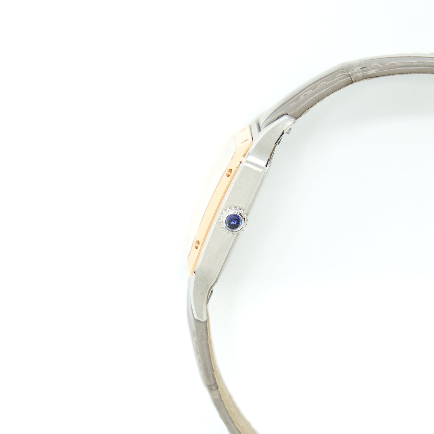 Cartier Santos Dumont Small Modal Rose Gold Steel Silvered Dial W2SA0012