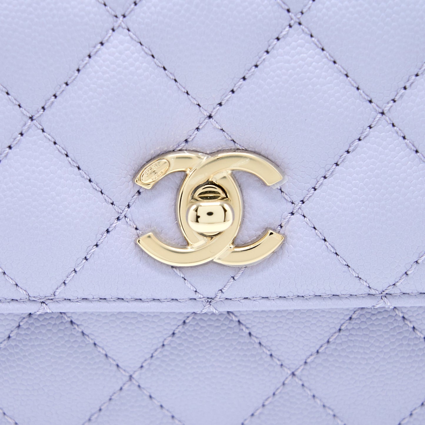 Chanel Small Coco Handle Caviar Lavender Purple LGHW (Microchip)