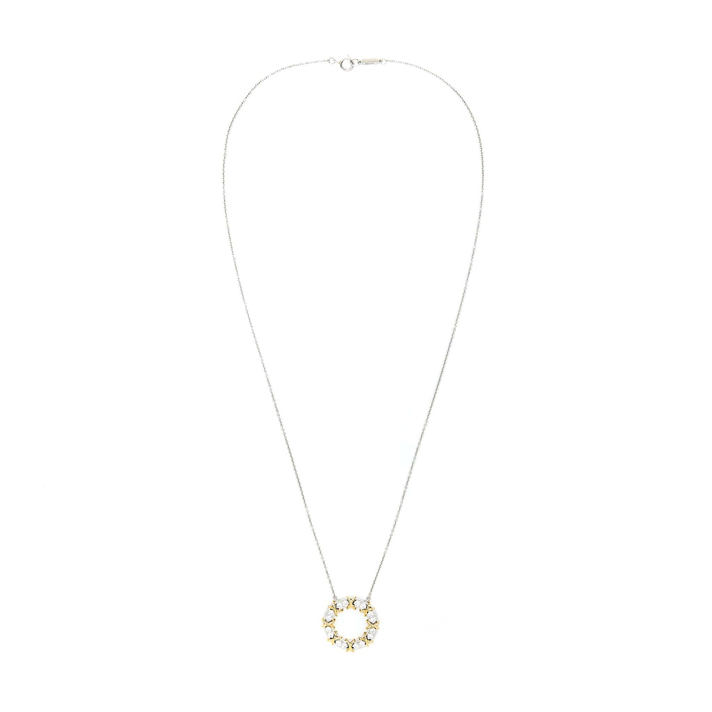 Tiffany & Co. Schlumberger Sixteen Stone Circle Pendant 18K Gold Tone