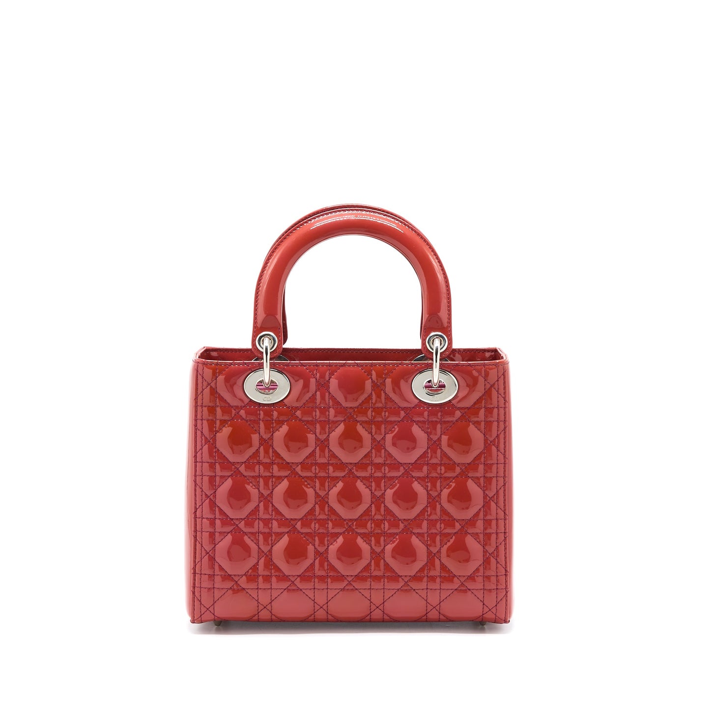 Dior Medium Lady Dior Patent Orange SHW