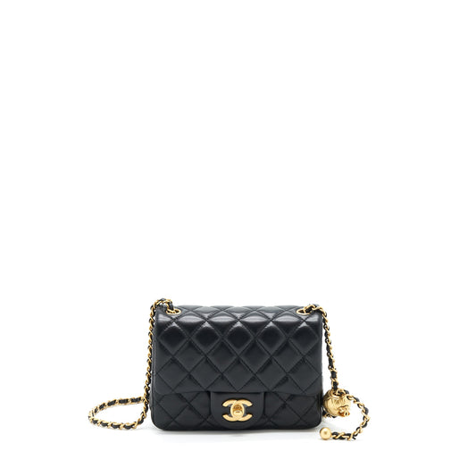 Chanel Pearl Crush Mini Square Lambskin Black Brushed GHW