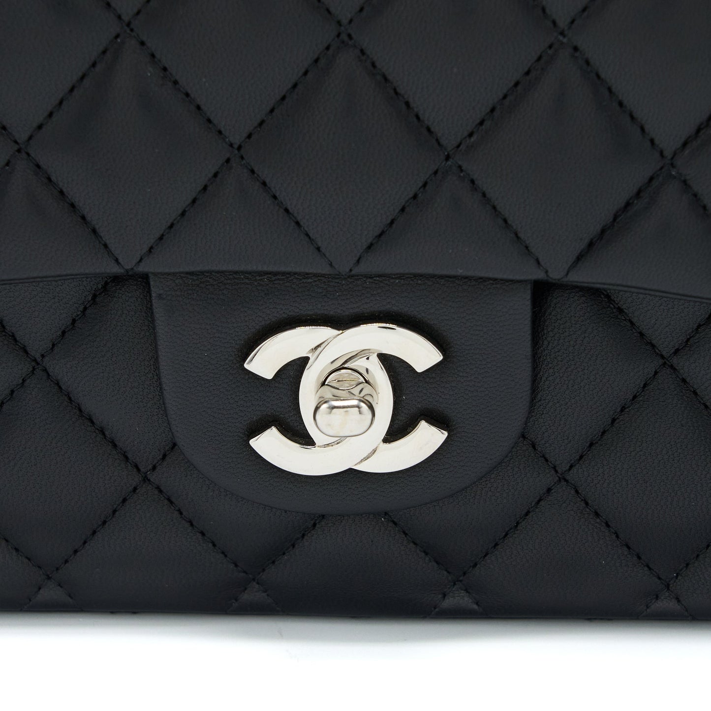 Chanel Medium Classic Double Flap Bag Lambskin Black SHW