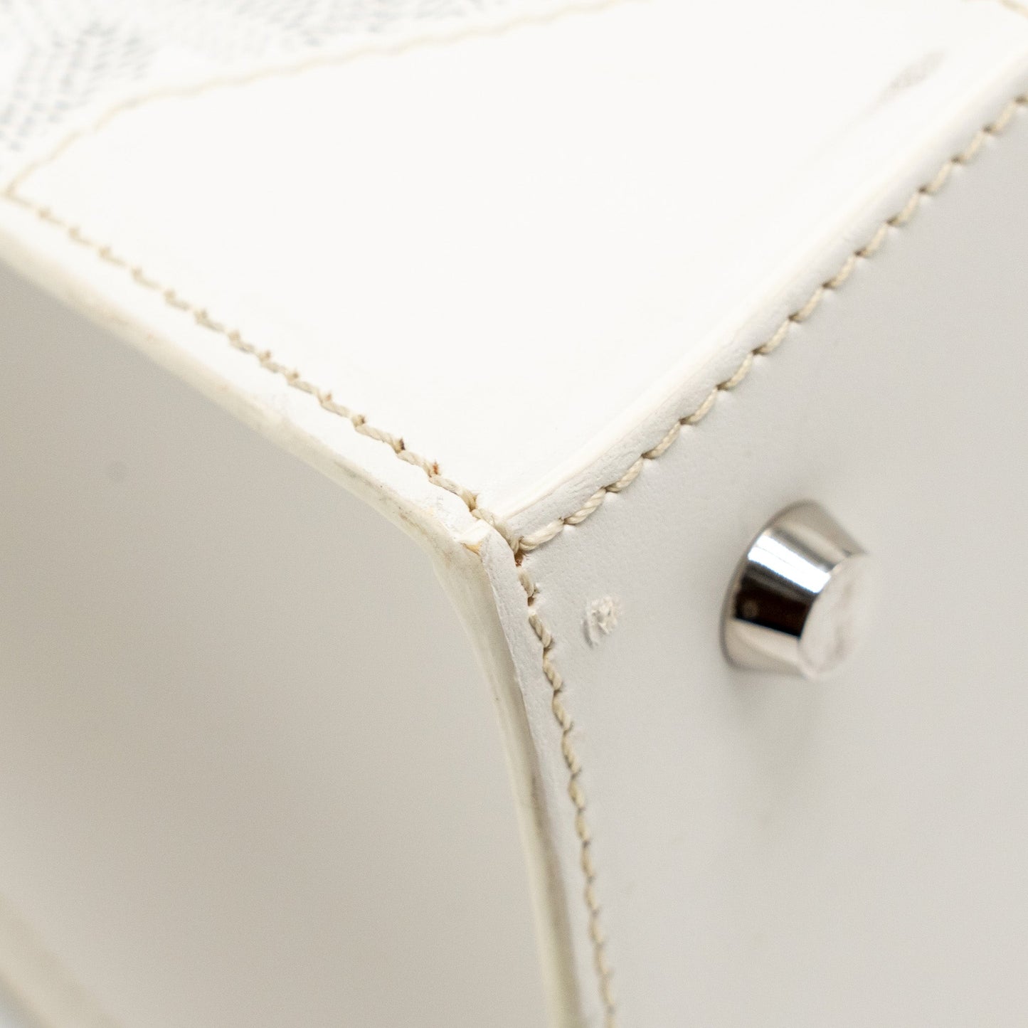 Goyard structured Saigon PM calfskin / canvas white SHW