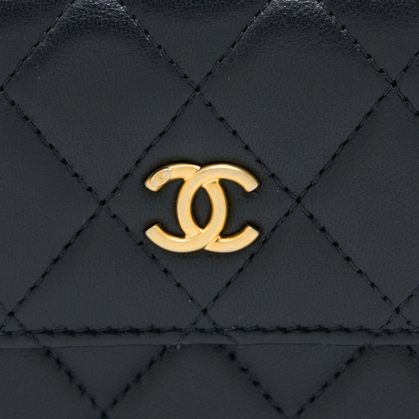 Chanel Pearl Crush Mini Flap Belt Bag Lambskin Black Brushed GHW
