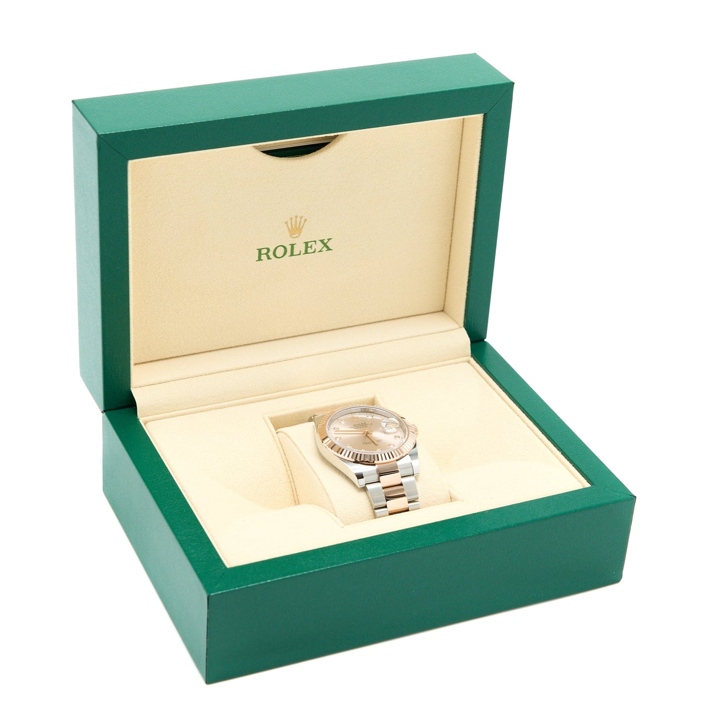 Rolex Datejust 41mm Oystersteel And Everose Gold Features A Sun Dust Diamond Set Dial M:126331-0007