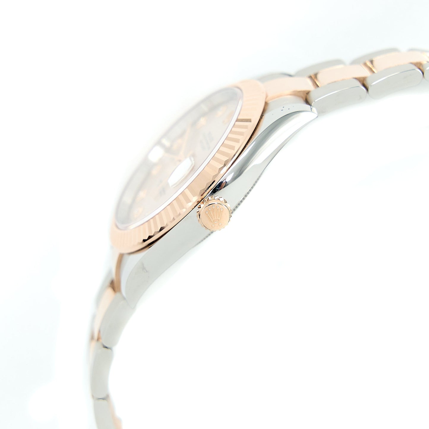 Rolex Datejust 41mm Oystersteel And Everose Gold Features A Sun Dust Diamond Set Dial M:126331-0007