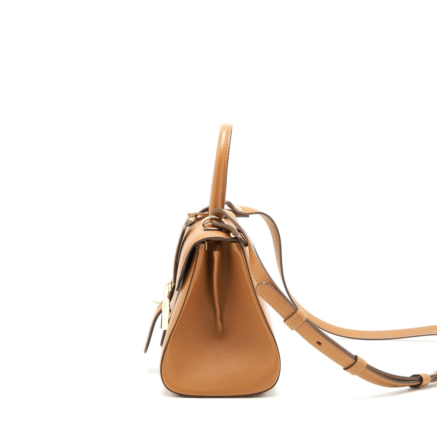 delvaux mini brilliant bag Grained Calfskin Gold GHW