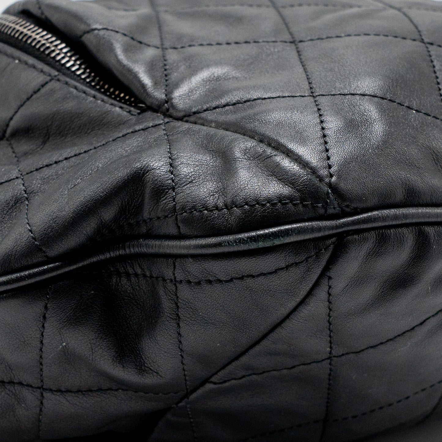 Chanel Coco Pleats Hobo Bag Calfskin Black Ruthenium Hardware