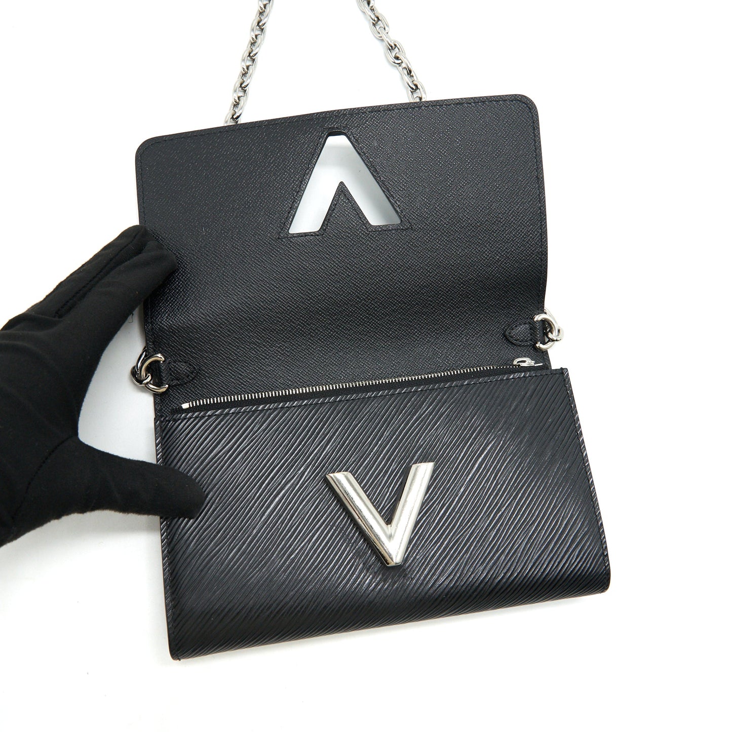 Louis Vuitton Twist Wallet on Chain black SHW epi leather