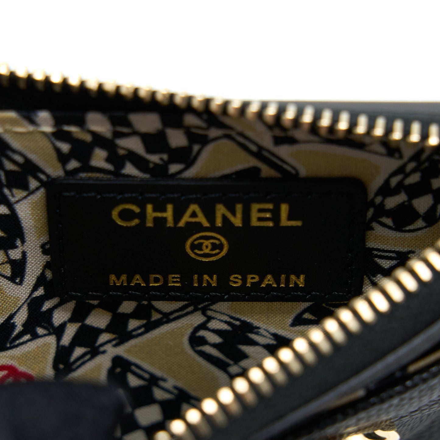 Chanel 23C Zipper Card Holder Caviar Black LGHW (Microchip)