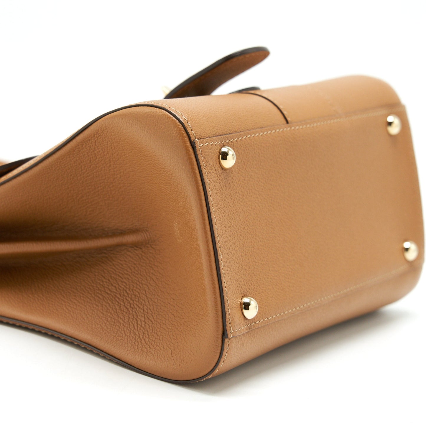 delvaux mini brilliant bag Grained Calfskin Gold GHW
