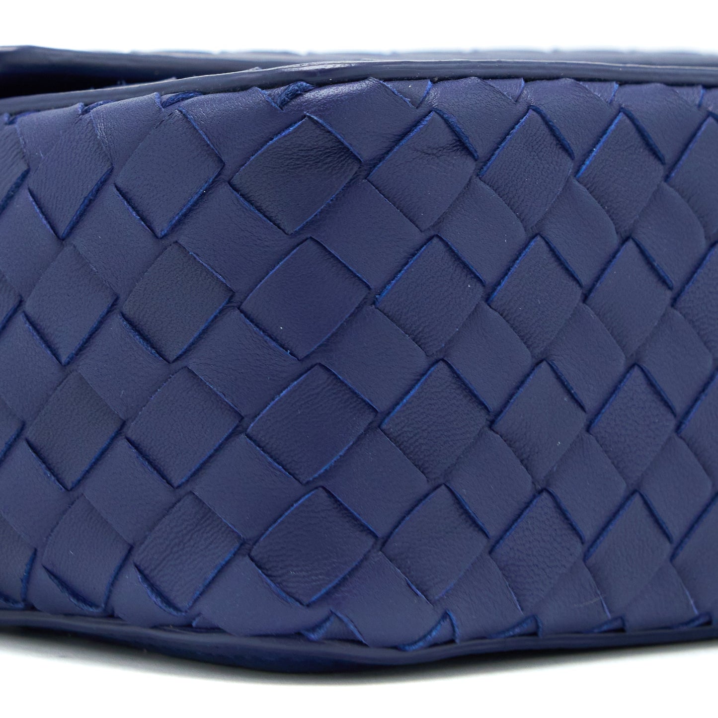 Bottega Veneta Top handle Crossbody Bag Navy Blue With Black Hardware