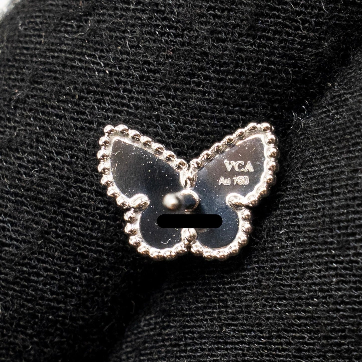 Van Cleef & Arpels Sweet Alhambra Butterfly Earstuds White Gold, Turquoise