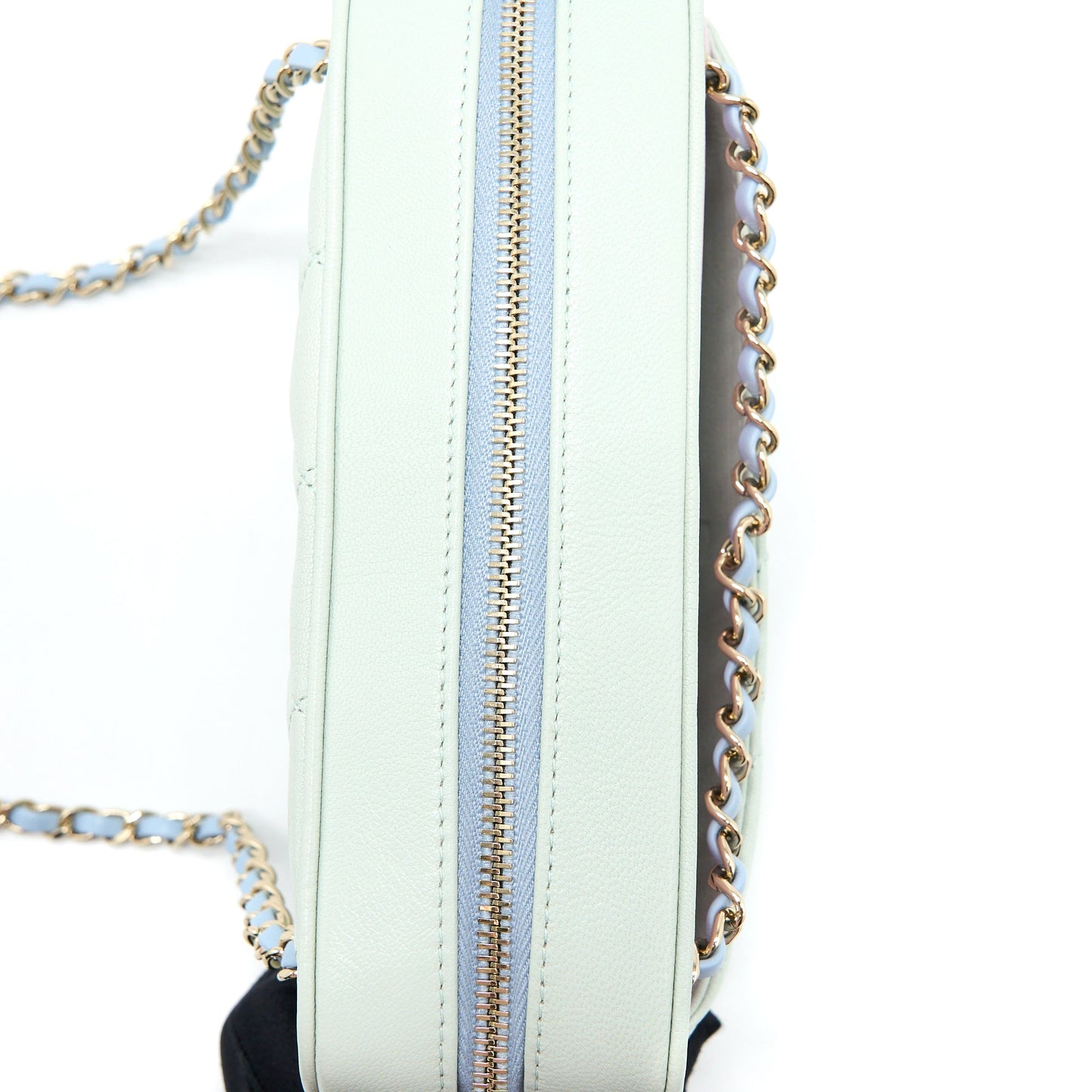 Chanel Small Camera Case Tricolour Goatskin Green Blue Pink LGHW