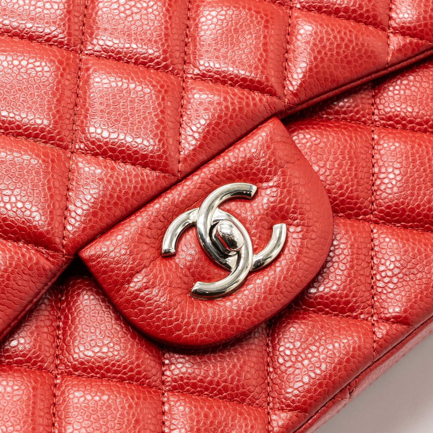 Chanel Classic Jumbo Double Flap Bag Caviar Red SHW