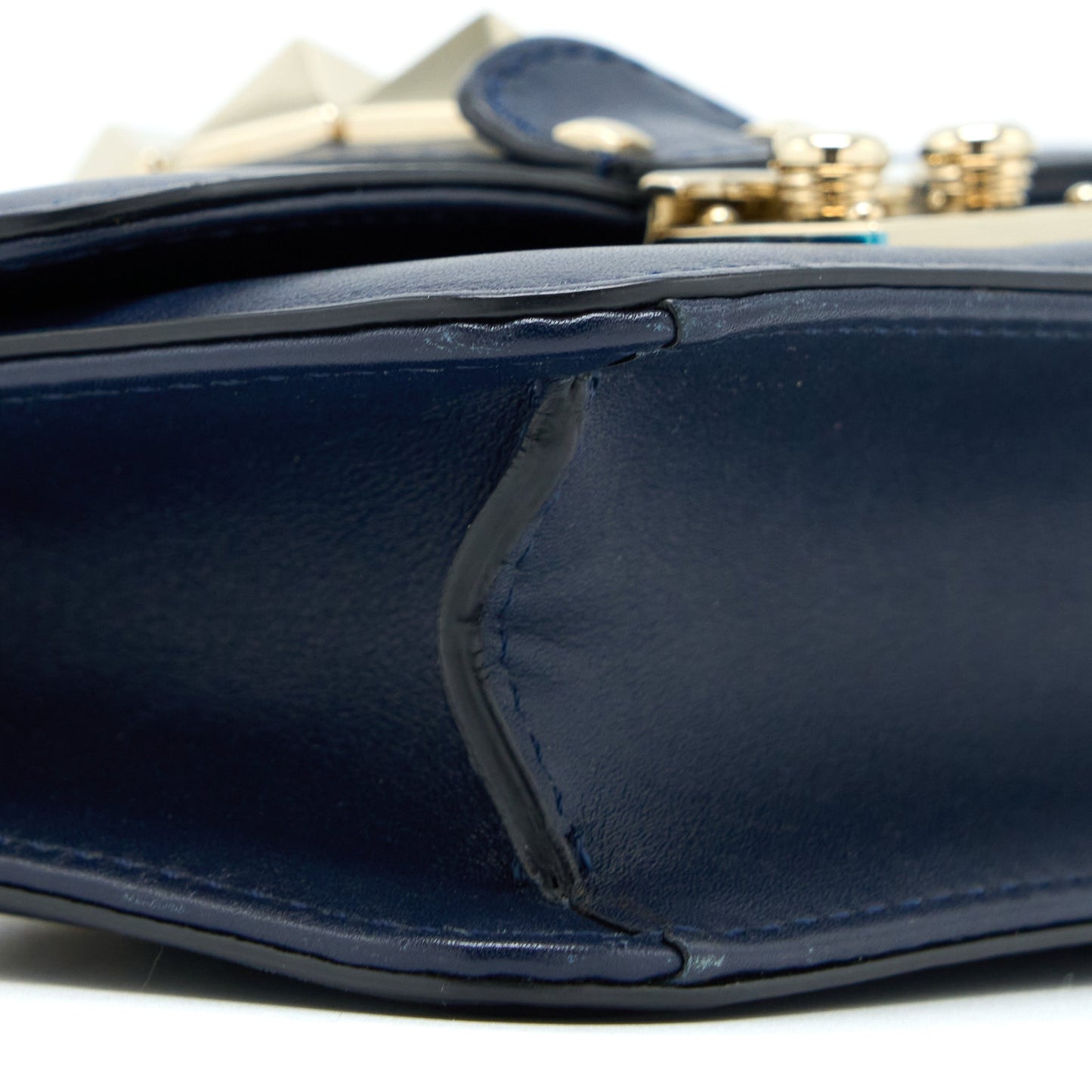 Valentino Mini Garavani Glam Lock Crossbody Bag Navy LGHW