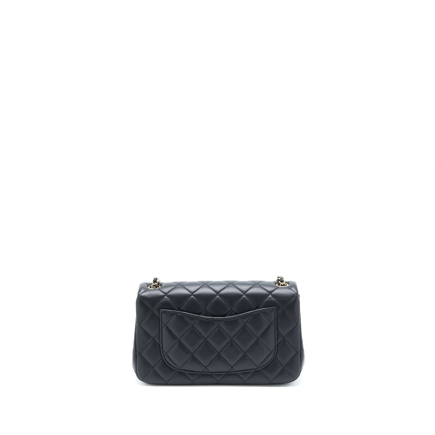 Chanel 23C Pearl Crush Mini Rectangular Flap Bag Lambskin Black LGHW (Microchip)