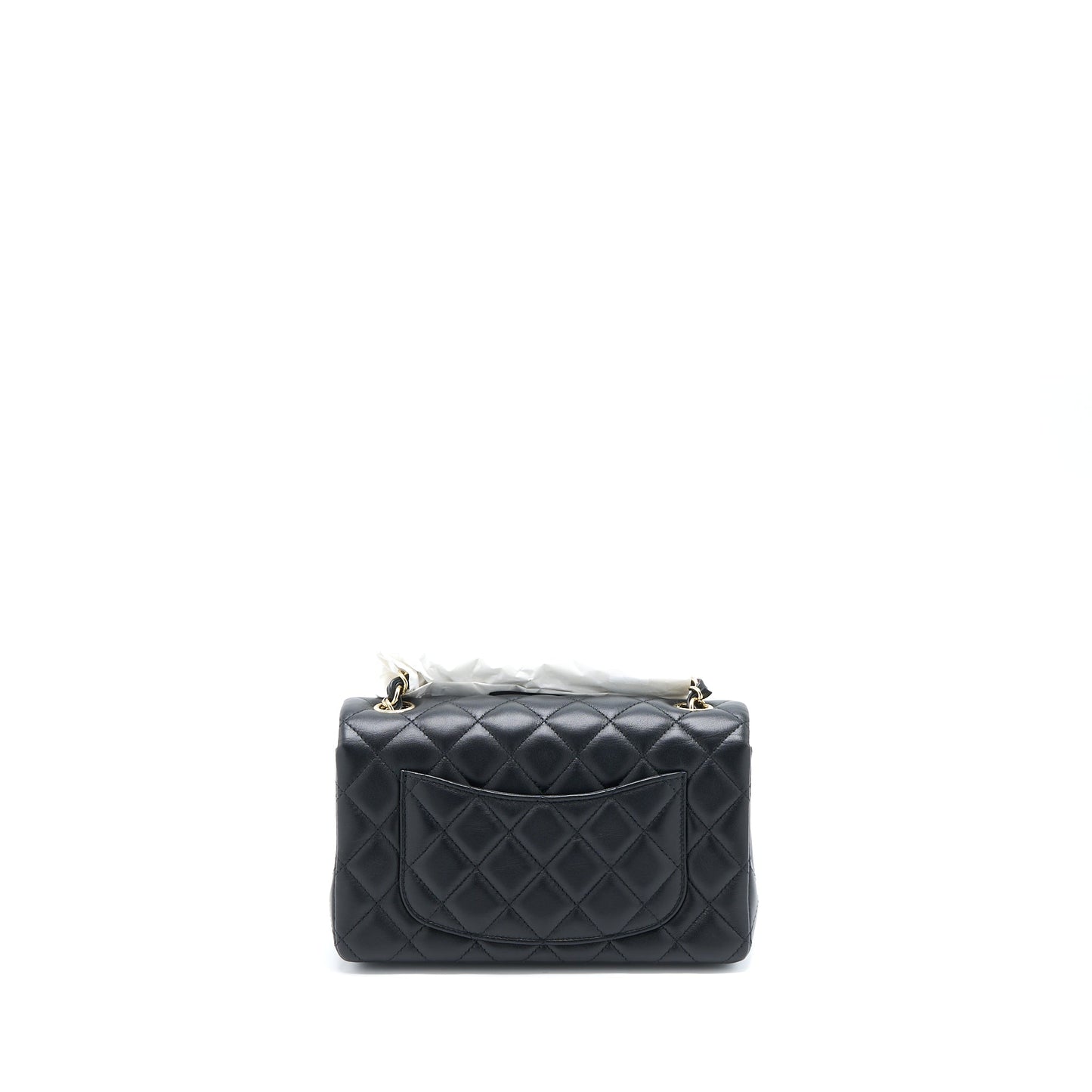 Chanel Mini Rectangular Flap Bag Lambskin Black LGHW (Microchip)