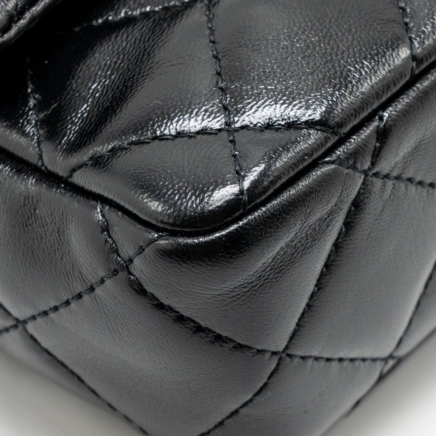 Chanel top handle flap bag shiny lambskin black GHW (microchip)