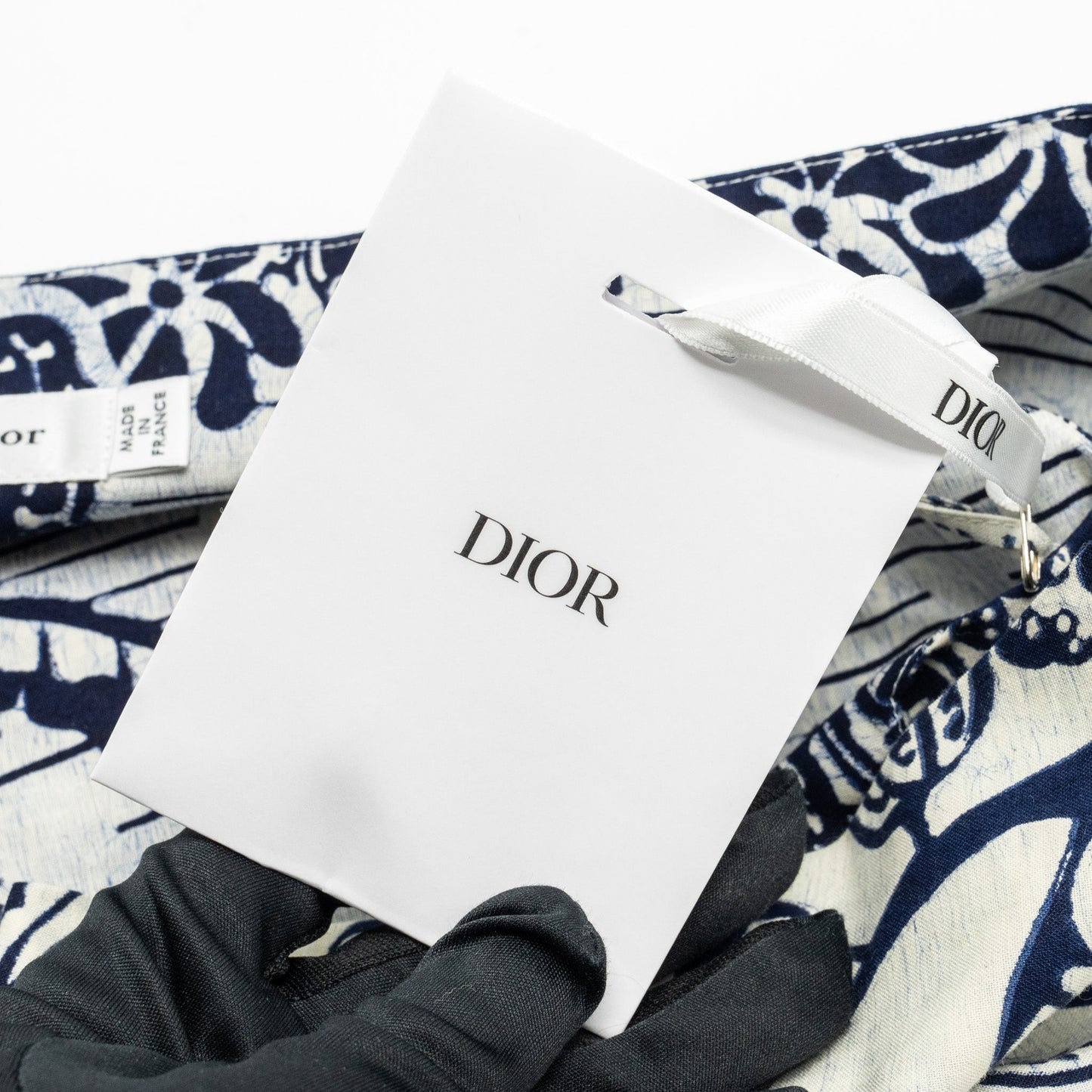 DIOR Size 34 Dress Fantaisie Cotton Navy/White