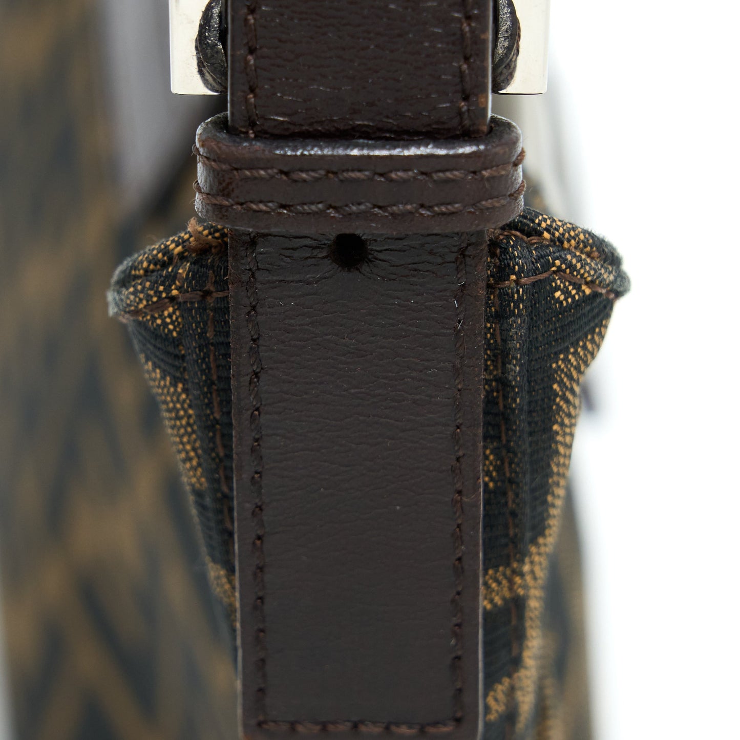 Fendi Vintage Zucca Shoulder Bag Canvas SHW