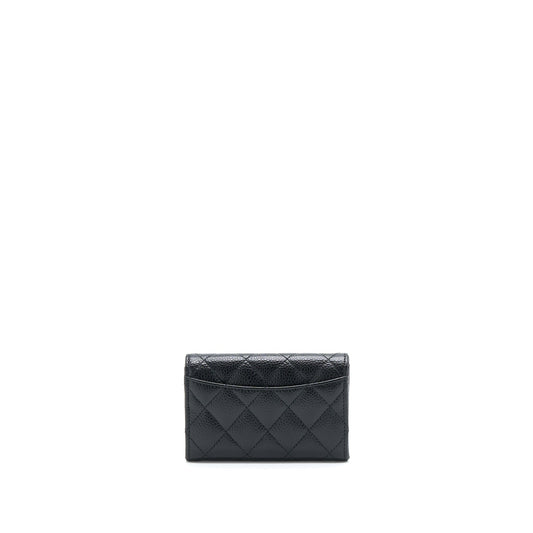 Chanel Classic Flap Card Holder Caviar Black SHW