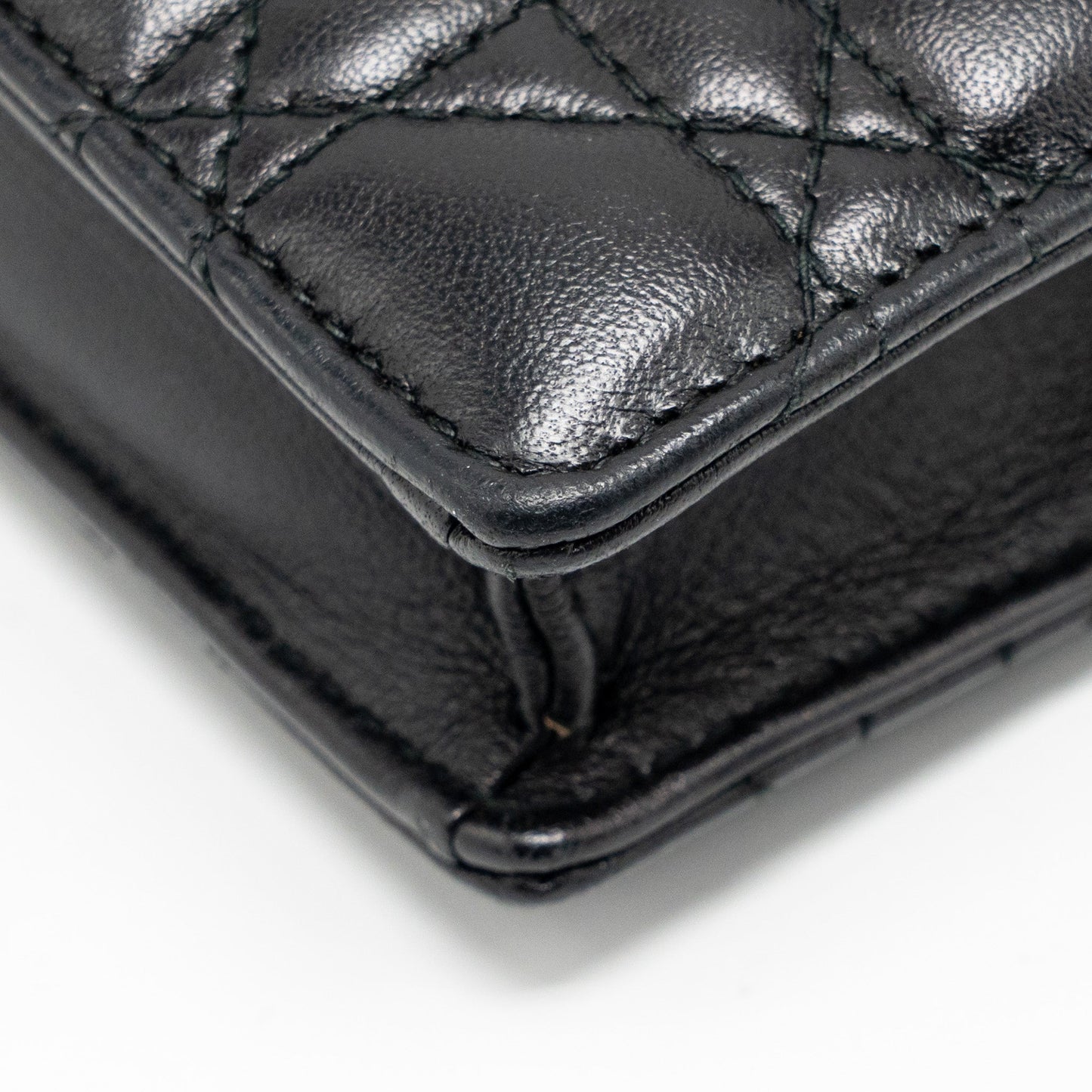 Dior Dioraddict Wallet on Chain Cannage Leather Black GHW