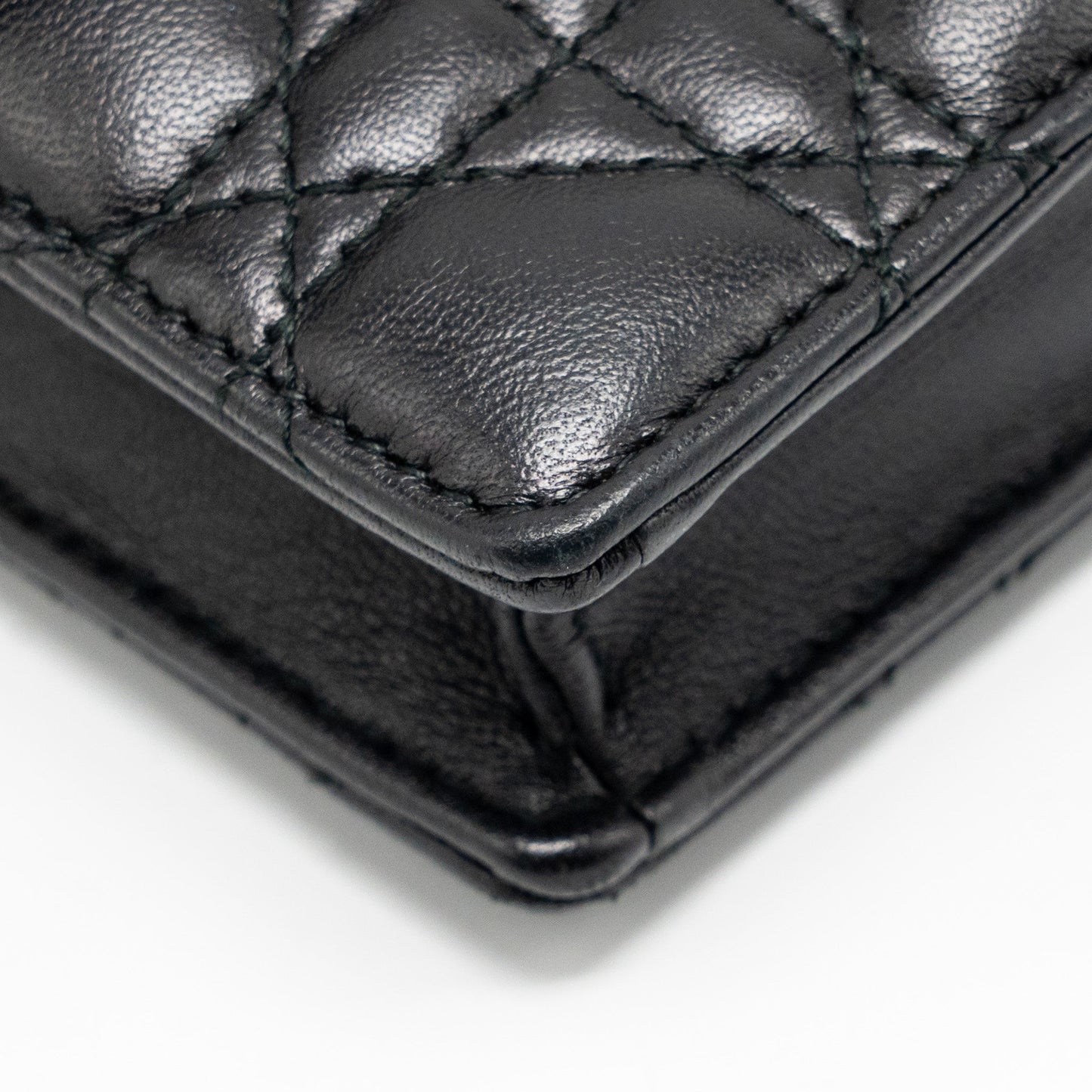 Dior Dioraddict Wallet on Chain Cannage Leather Black GHW