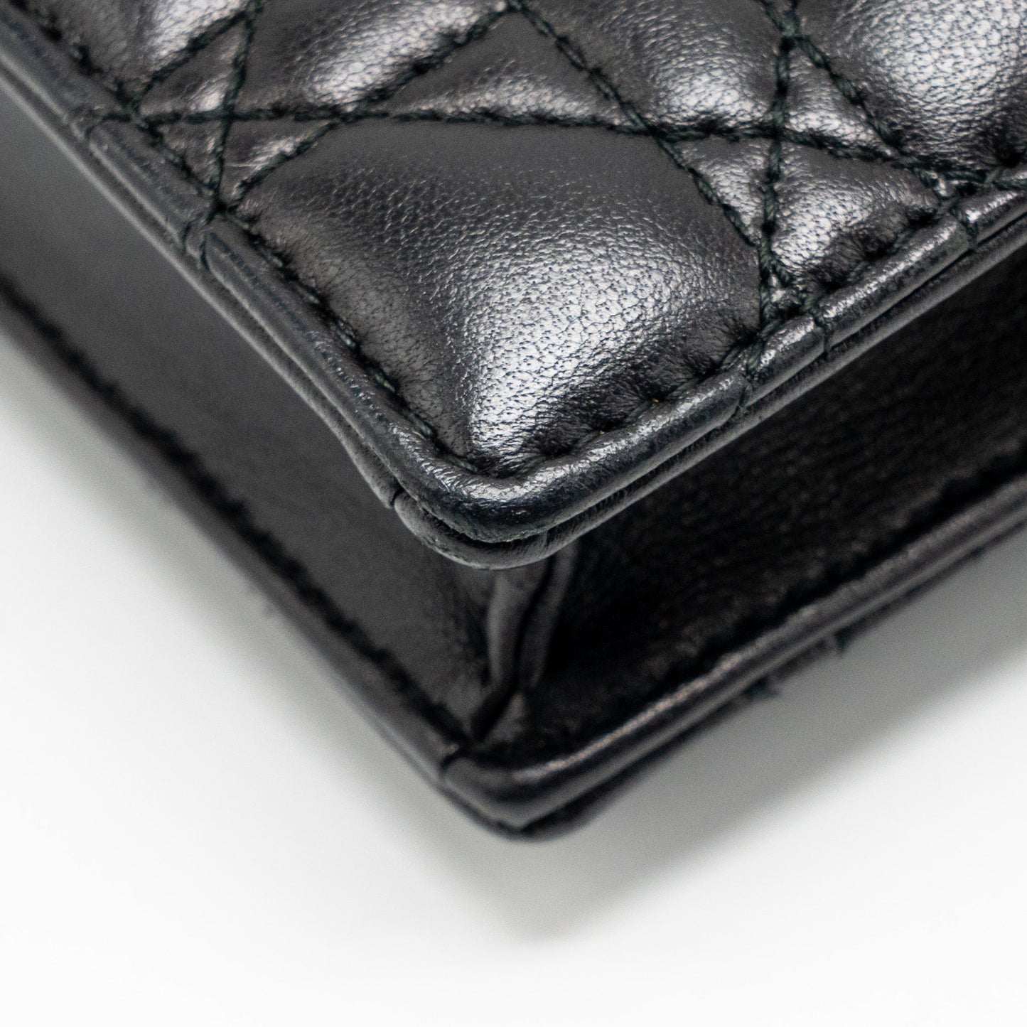 Dior Dioraddict Wallet on Chain Cannage Leather Black GHW