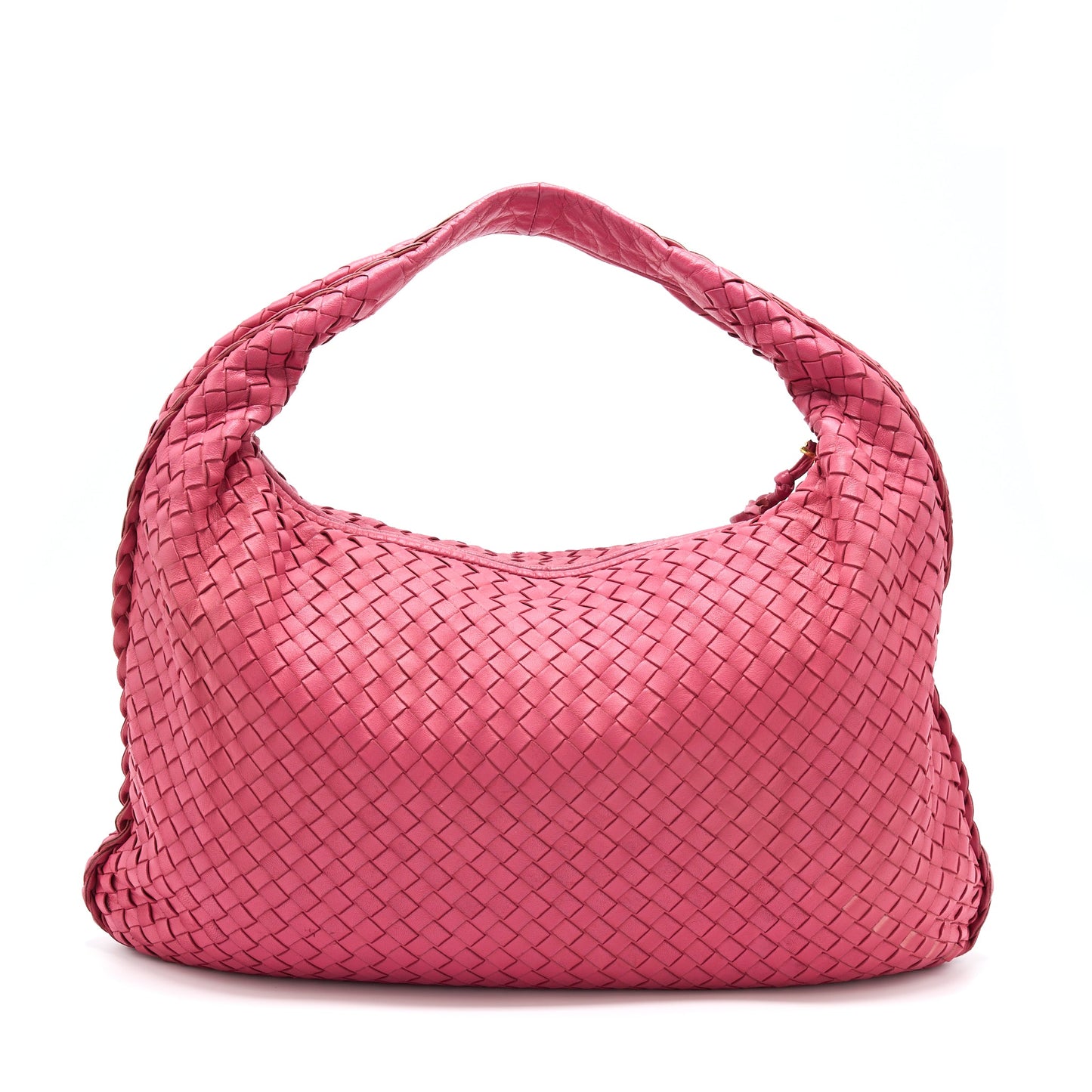 Bottega Veneta Intercciato Hobo Bag Pink GHW