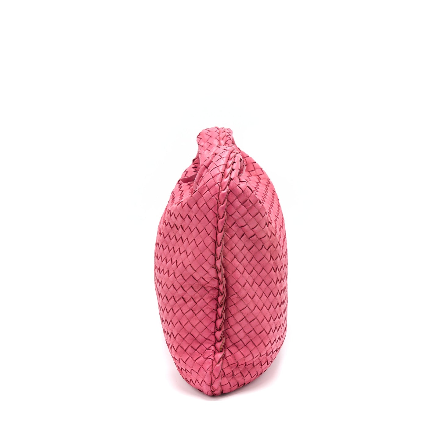 Bottega Veneta Intercciato Hobo Bag Pink GHW