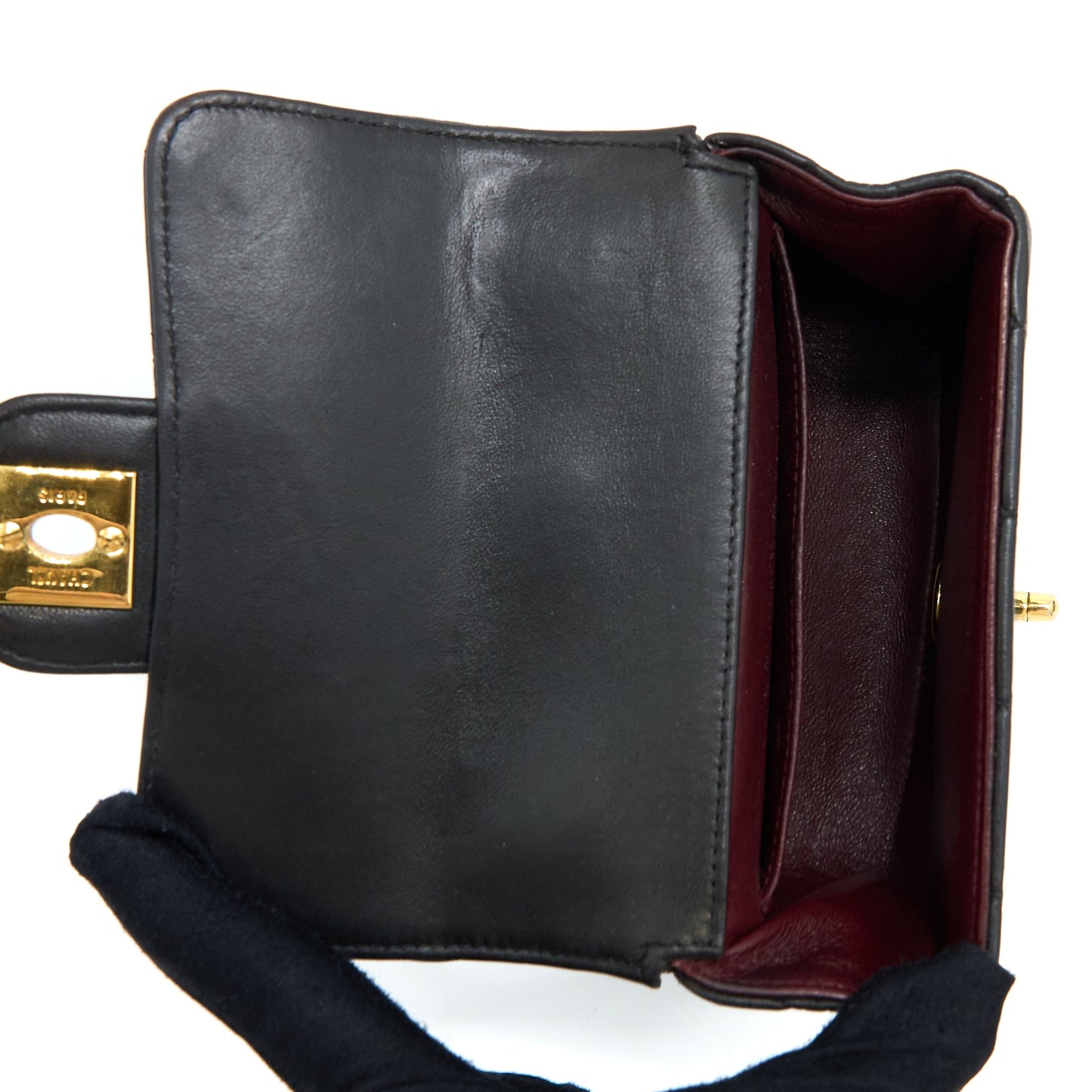 Chanel Vintage 2 in 1 Single Flap Bag Lambskin Black GHW