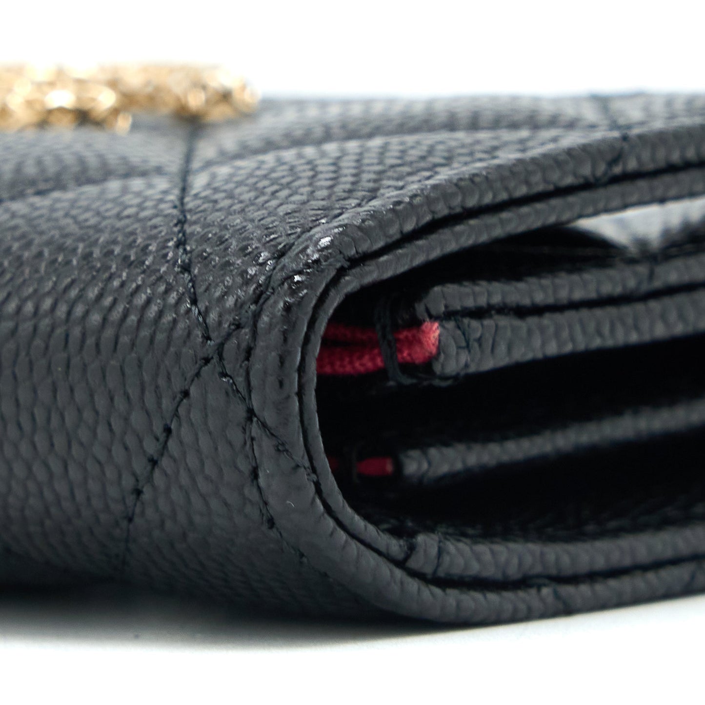 Chanel 23P Detail Logo Flap Card Holder Caviar Black LGHW (Microchip)
