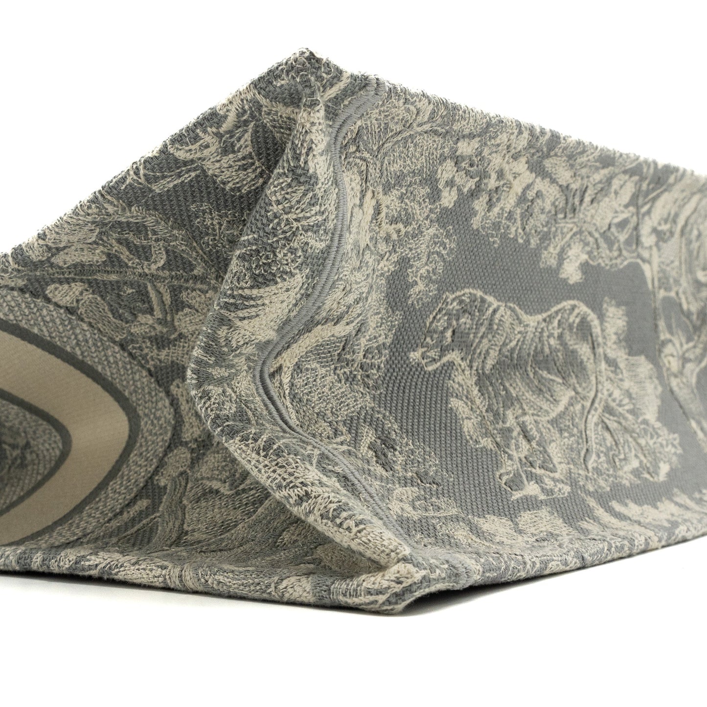Dior Large Book Tote Ecru And Grey Toile De Jouy Embroidery