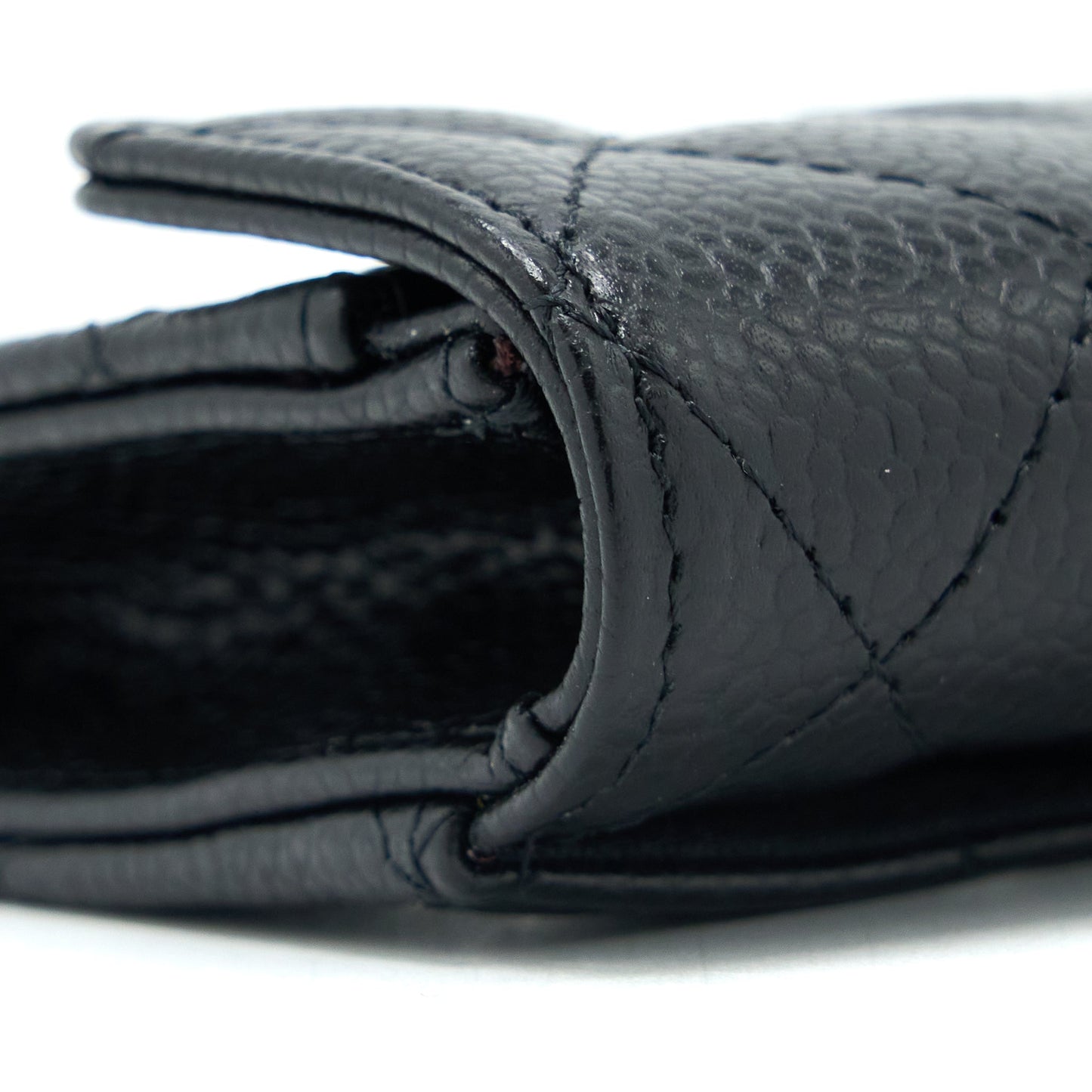 Chanel Classic Quilted Flap Card Holder Caviar Black GHW (Microchip)