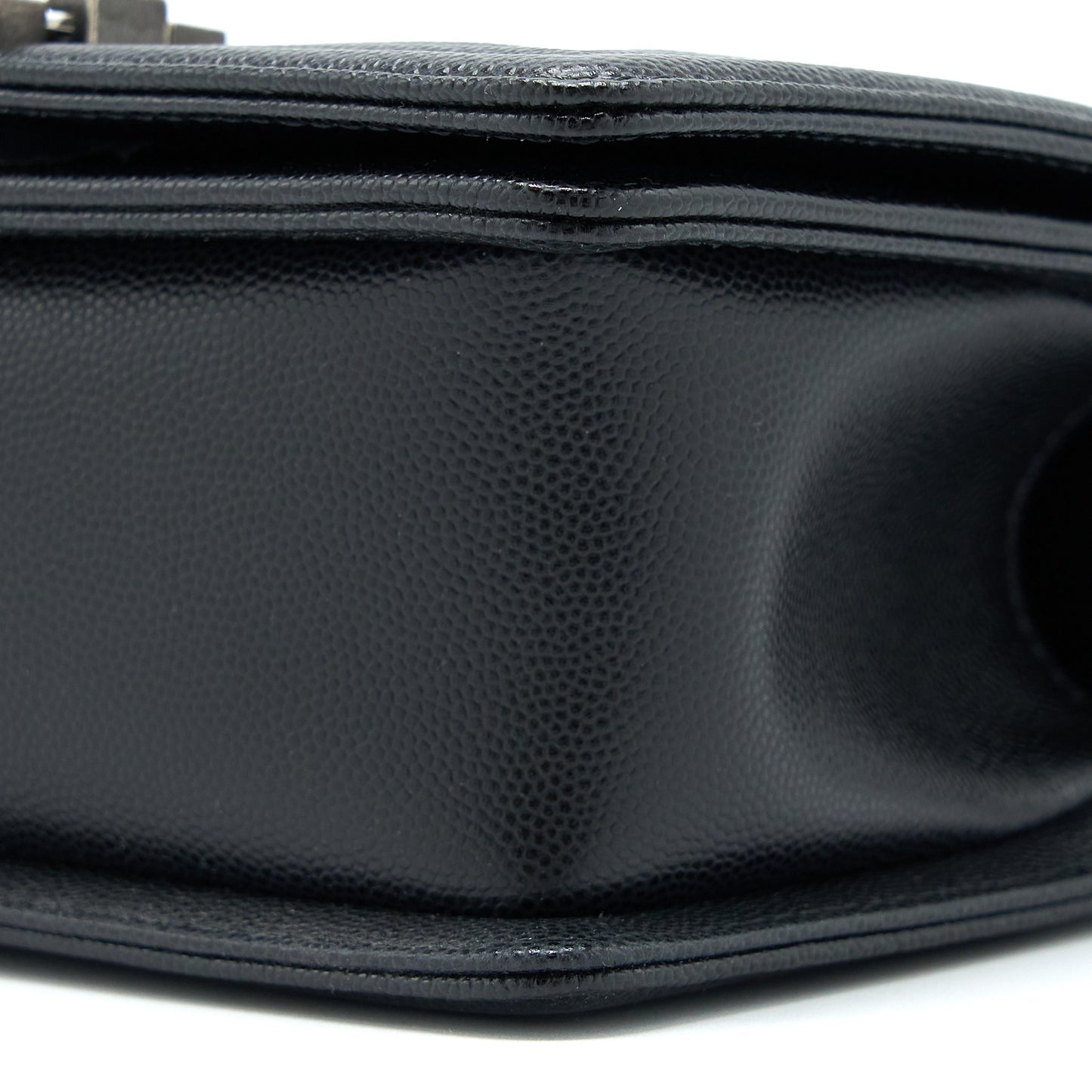 Chanel Small Boy Bag Caviar Black Ruthenium SHW (Microchip)