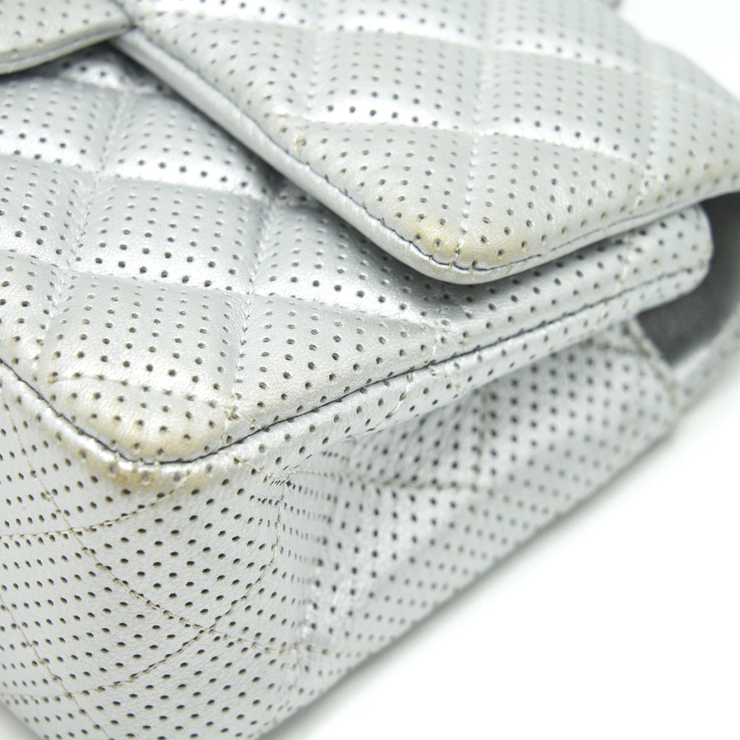CHANEL RECTANGULAR MINI FLAP BAG SILVER