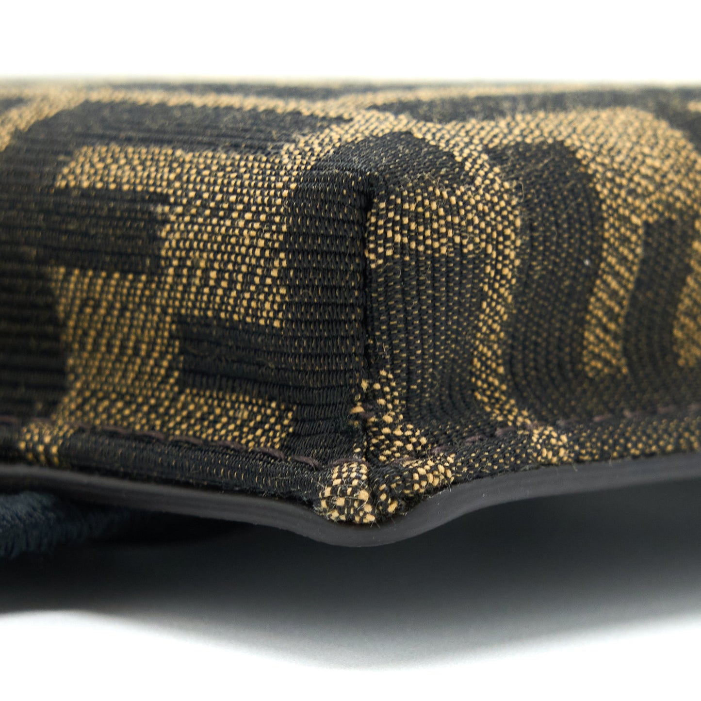 Fendi Bag Strap with Phone Pouch FF Jacquard Canvas Brown GHW