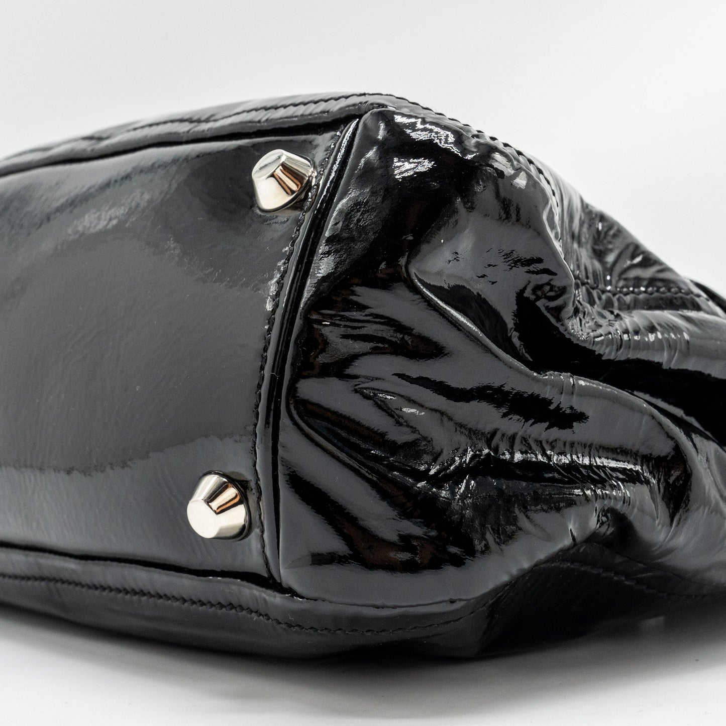 Miu Miu Turnlock Tote Bag Patent Black SHW