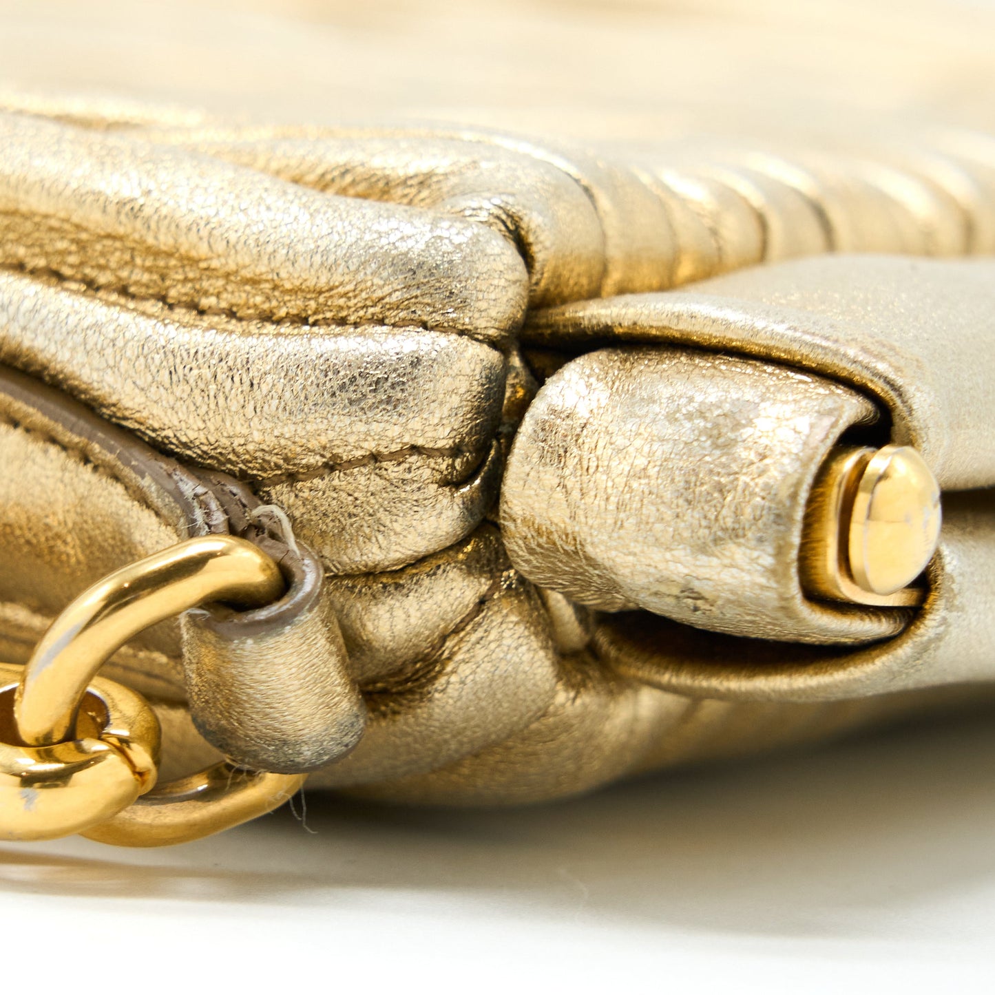 Miu Miu Matelasse Crossbody Bag Gold GHW