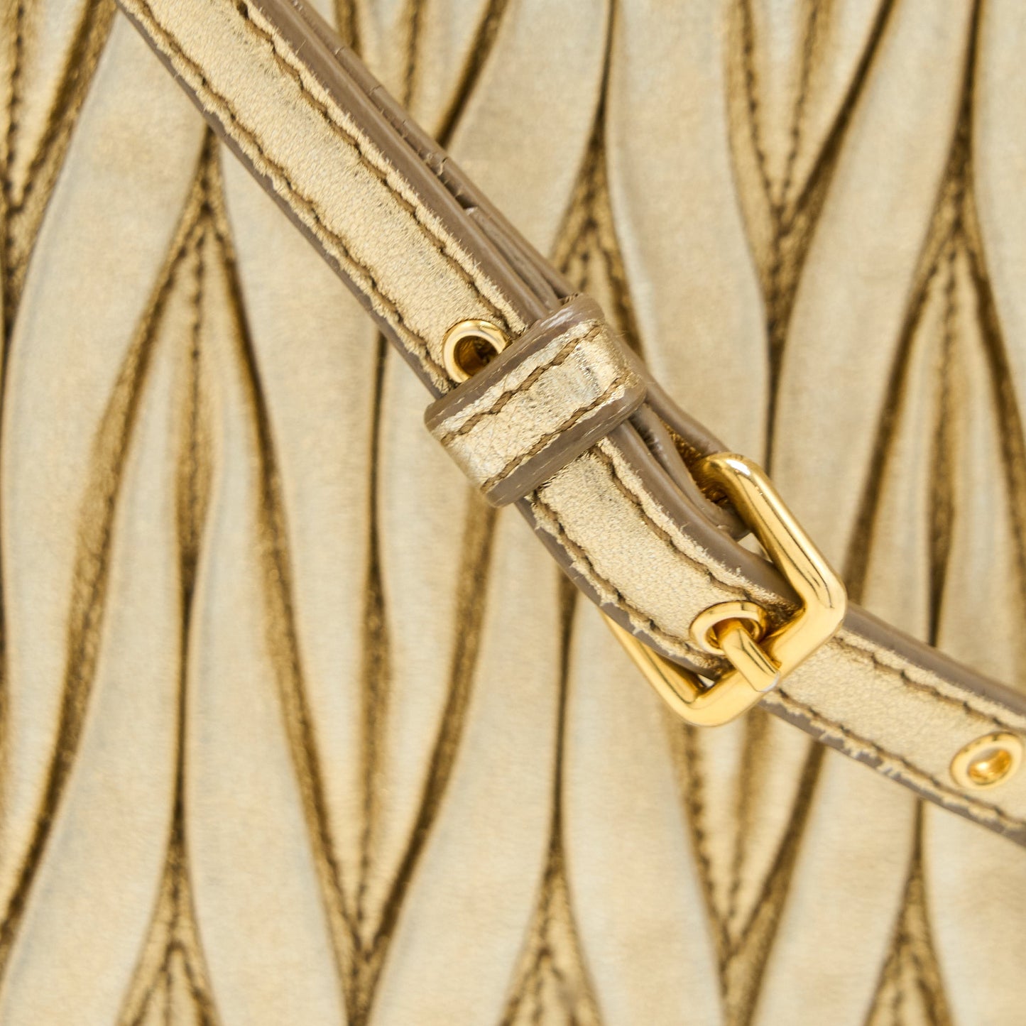 Miu Miu Matelasse Crossbody Bag Gold GHW