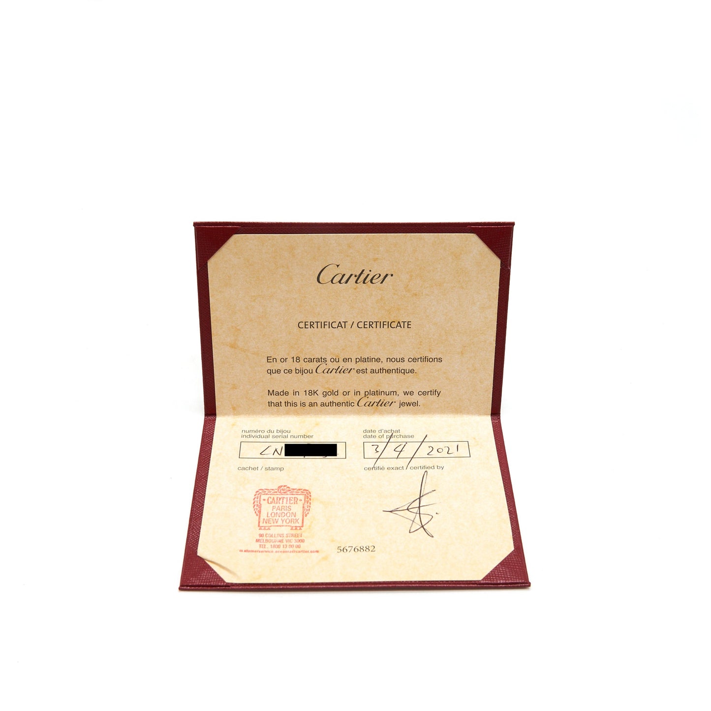 CARTIER LOVE RING PINK GOLD SIZE 53