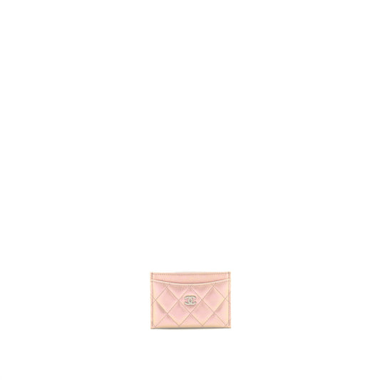 Chanel 21K Iridescent Pink Flat Card Holder