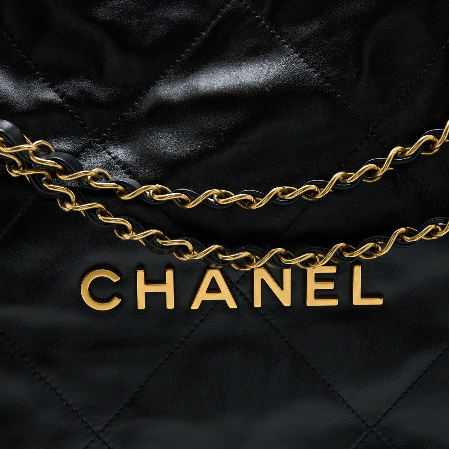 Chanel Small 22 Bag Shiny Calfskin Black GHW (Microchip)