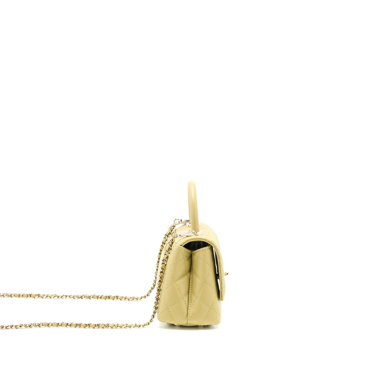 Chanel Extra Mini Coco Handle Caviar Green LGHW (Microchip)