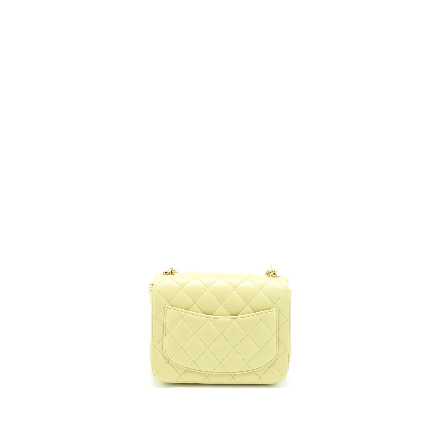 Chanel 23C Mini Square Flap Bag Lambskin Light Green LGHW (Microchip)