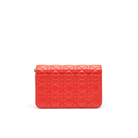 Dior Miss Dior Pouch with Chain Poppy Orange