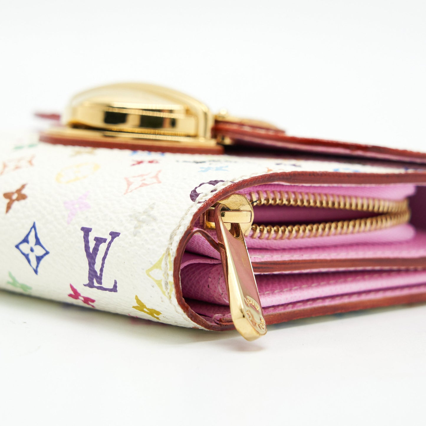 LOUIS VUITTON JOEY WALLET MONOGRAM MULTICOLOUR WHITE
