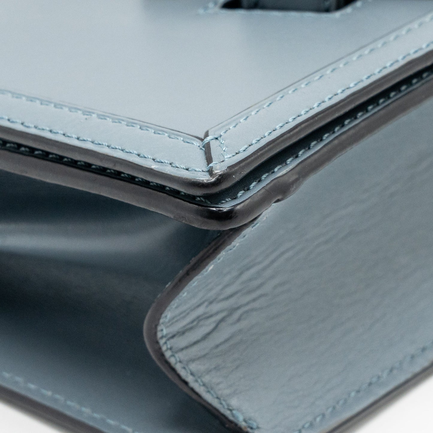 Loewe Barcelona Shoulder Bag Calfskin Blue GHW